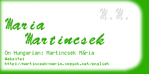 maria martincsek business card