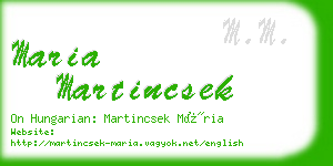 maria martincsek business card